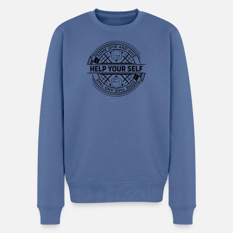 Help Your Self - Männer Premium Bio Pullover - Taubenblau