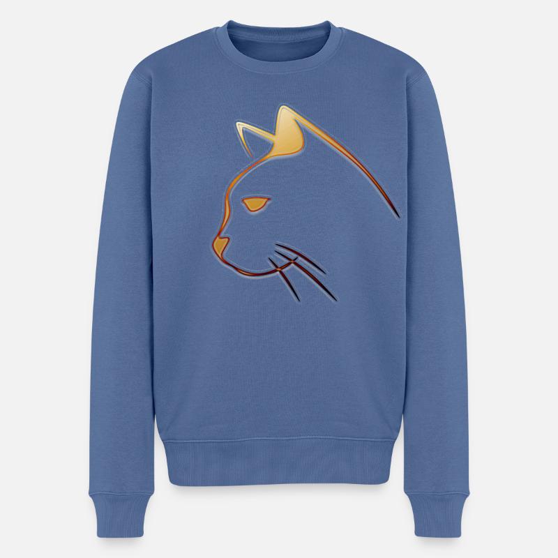 CHAT - Pull Premium bio Homme - bleu pigeon