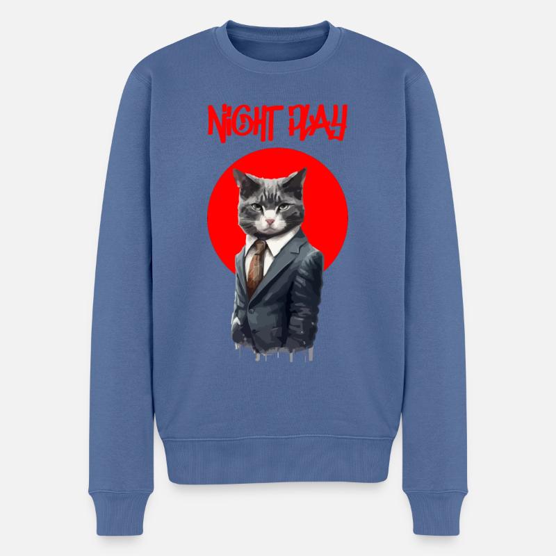 Night play - Pull Premium bio Homme - bleu pigeon