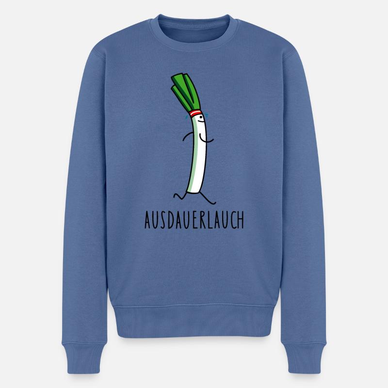 Jogging Lauch - Sport - Männer Premium Bio Pullover - Taubenblau