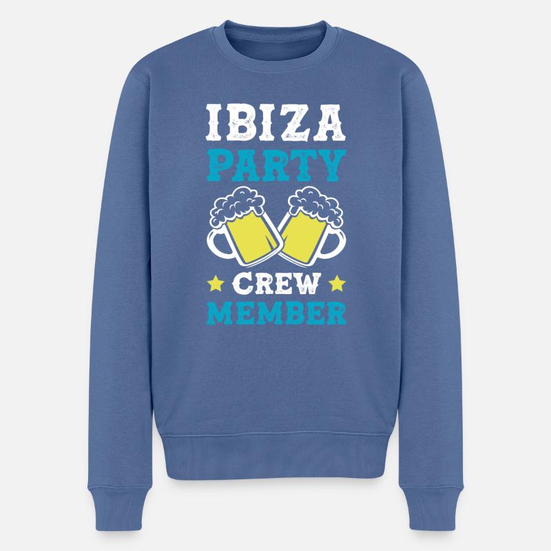 Ibiza Party Crew - Männer Premium Bio Pullover - Taubenblau
