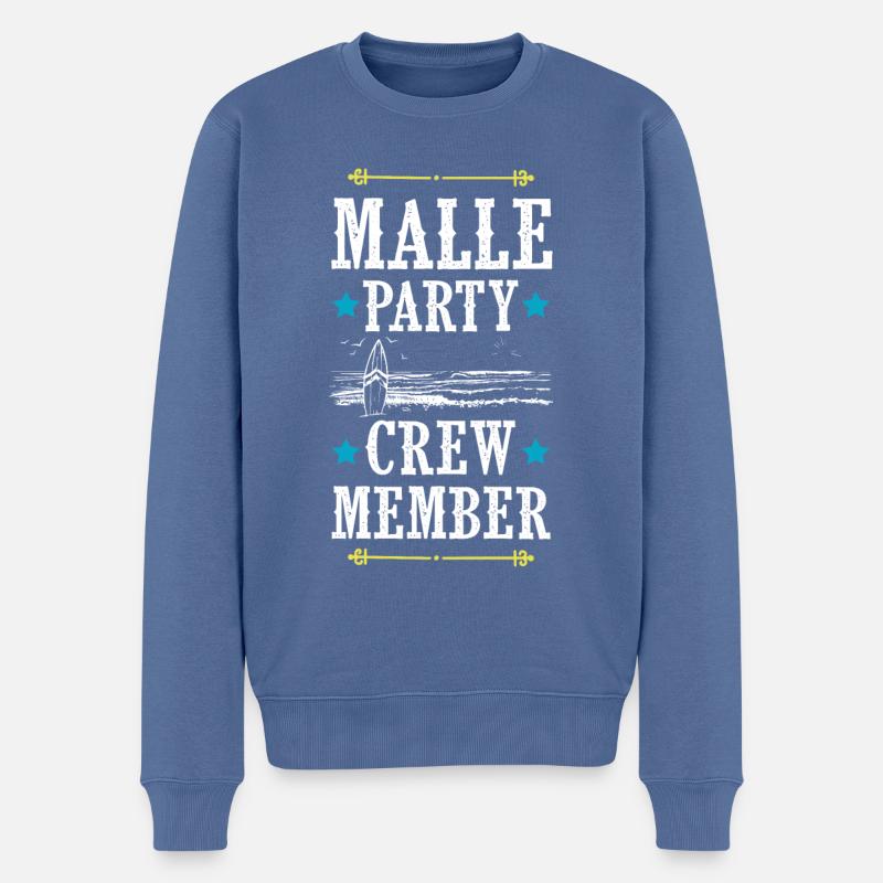 Équipage de Malle Party - Pull Premium bio Homme - bleu pigeon