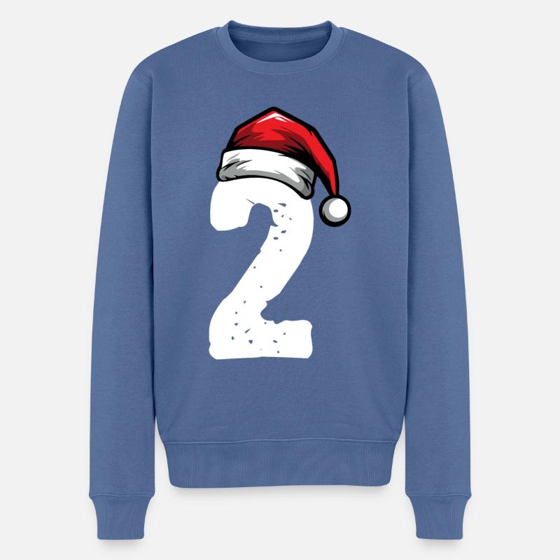 2 Numéro de Noël - Pull Premium bio Homme - bleu pigeon