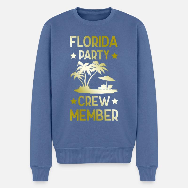 Florida Party Crew - Männer Premium Bio Pullover - Taubenblau
