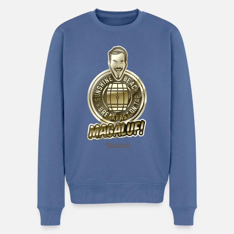 Magaluf - Männer Premium Bio Pullover - Taubenblau