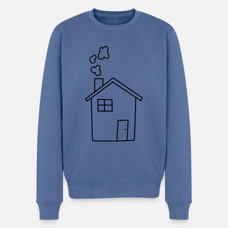 Maison Maison Confortable - Pull Premium bio Homme - bleu pigeon