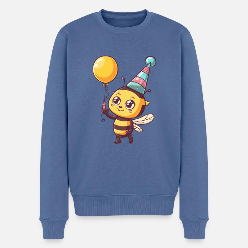 Bande dessinée d’anniversaire d’abeille - Pull Premium bio Homme - bleu pigeon