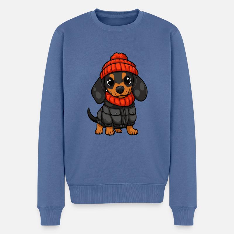 Teckel Teckel élégant - Pull Premium bio Homme - bleu pigeon