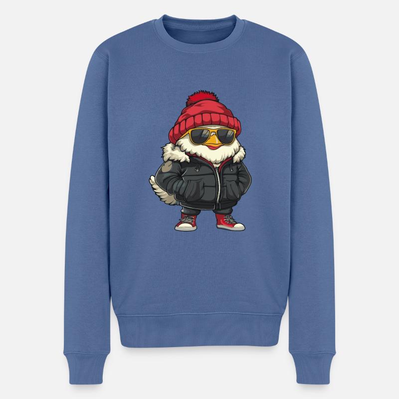 Coq d’hiver - Pull Premium bio Homme - bleu pigeon