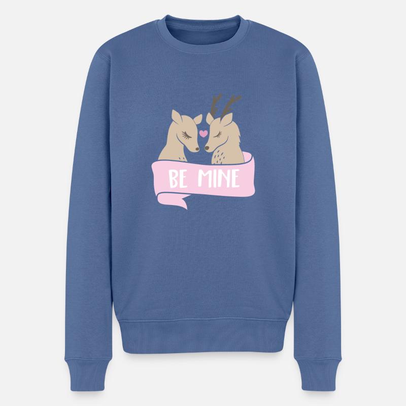 Be mine Rehe - Männer Premium Bio Pullover - Taubenblau