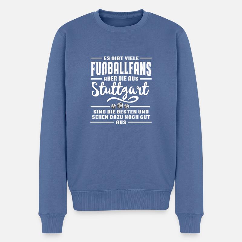 Fußball Stuttgart - Männer Premium Bio Pullover - Taubenblau