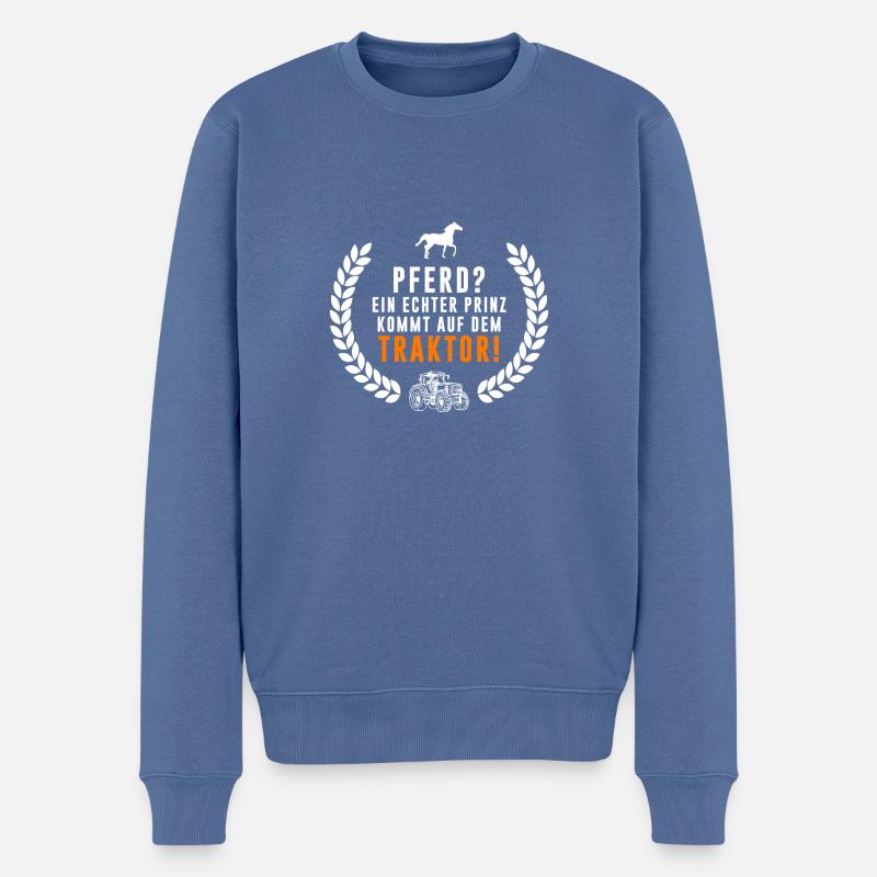 EIN ECHTER PRINZ... - Männer Premium Bio Pullover - Taubenblau