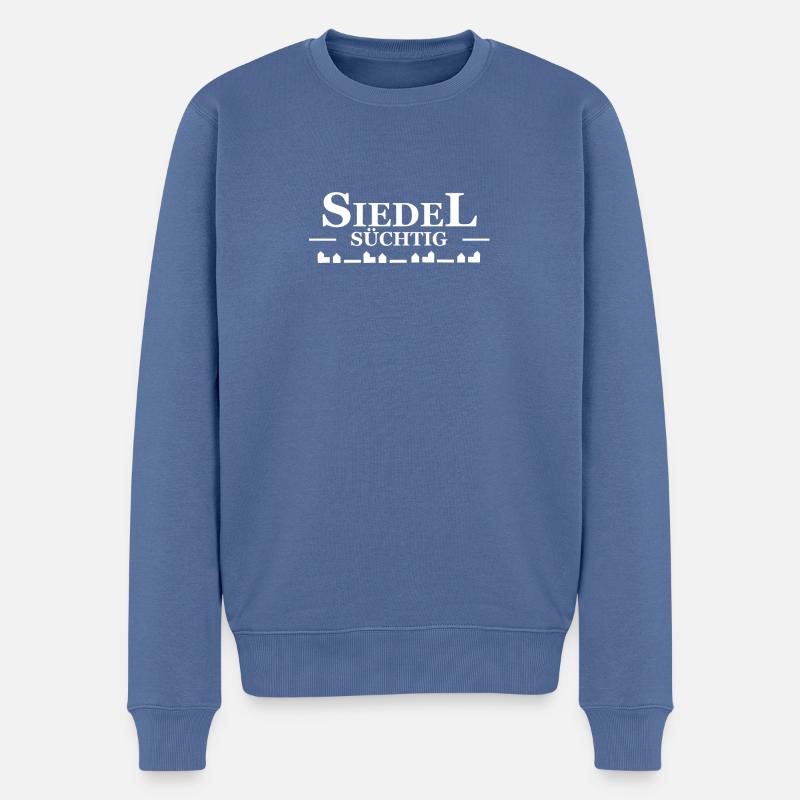 Siedelsüchtig! - Männer Premium Bio Pullover - Taubenblau