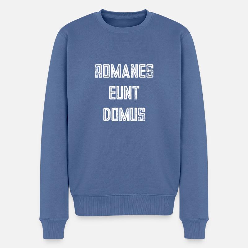 romanes eunt domus - Pull Premium bio Homme - bleu pigeon