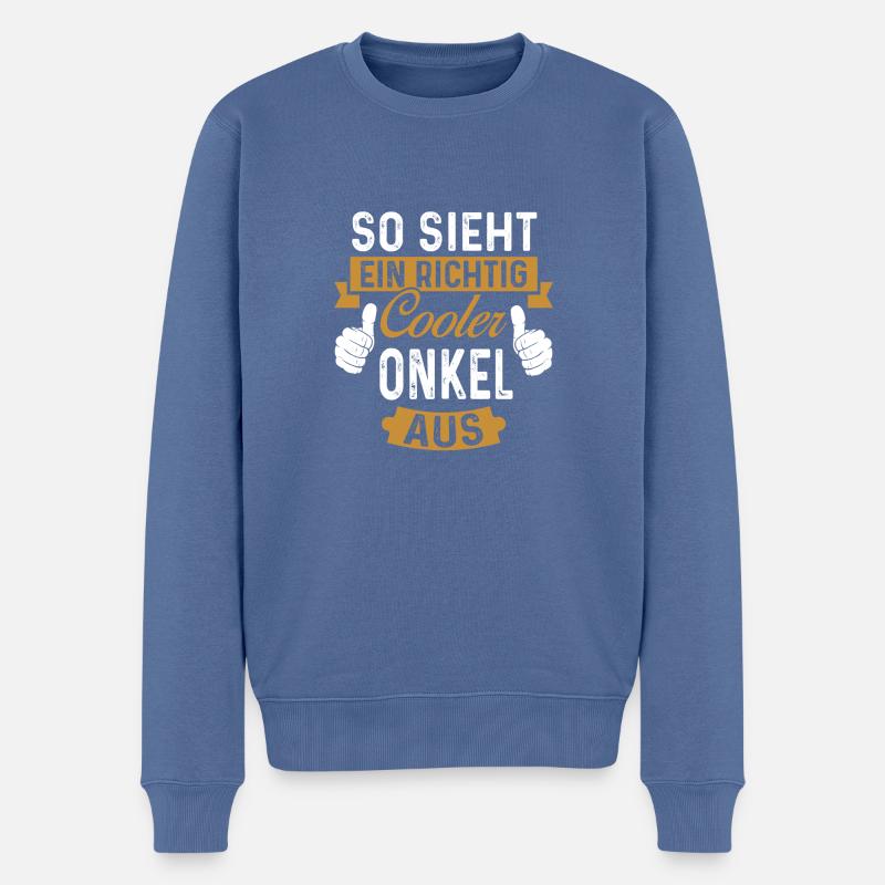 So sieht ein Cooler Onkel aus Oheim Ohm Familie - Männer Premium Bio Pullover - Taubenblau