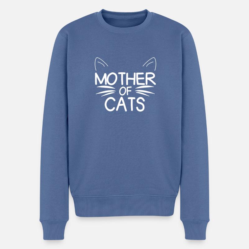 chat - Pull Premium bio Homme - bleu pigeon