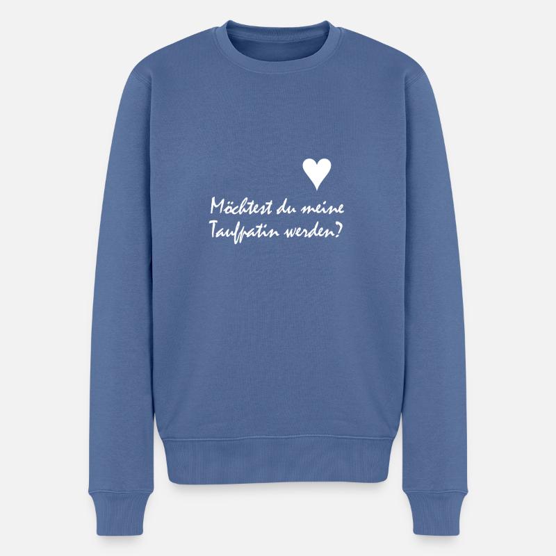 Taufpatin - Männer Premium Bio Pullover - Taubenblau