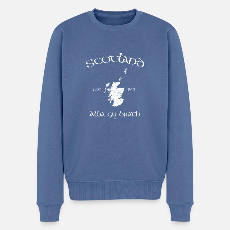 Scotland Map Vintage - Pull Premium bio Homme - bleu pigeon