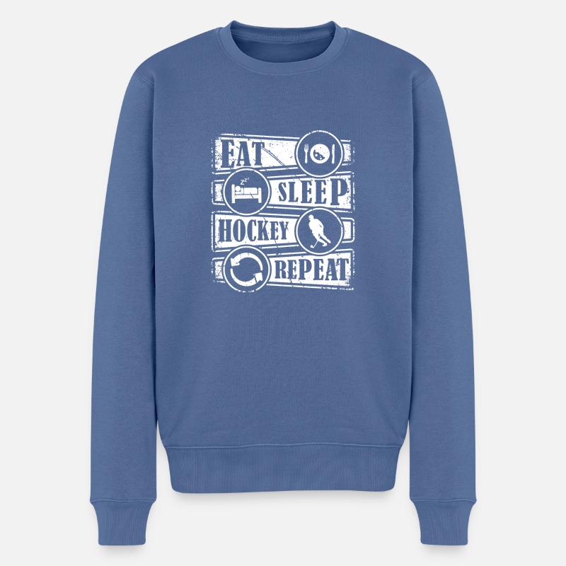 Hockey - Männer Premium Bio Pullover - Taubenblau