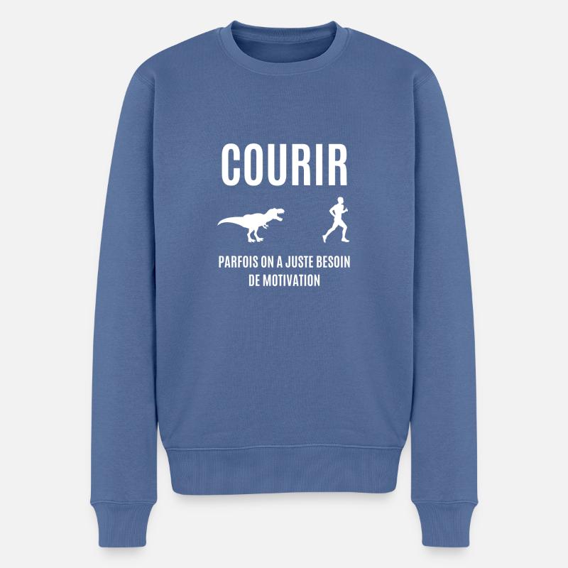 courir - Pull Premium bio Homme - bleu pigeon