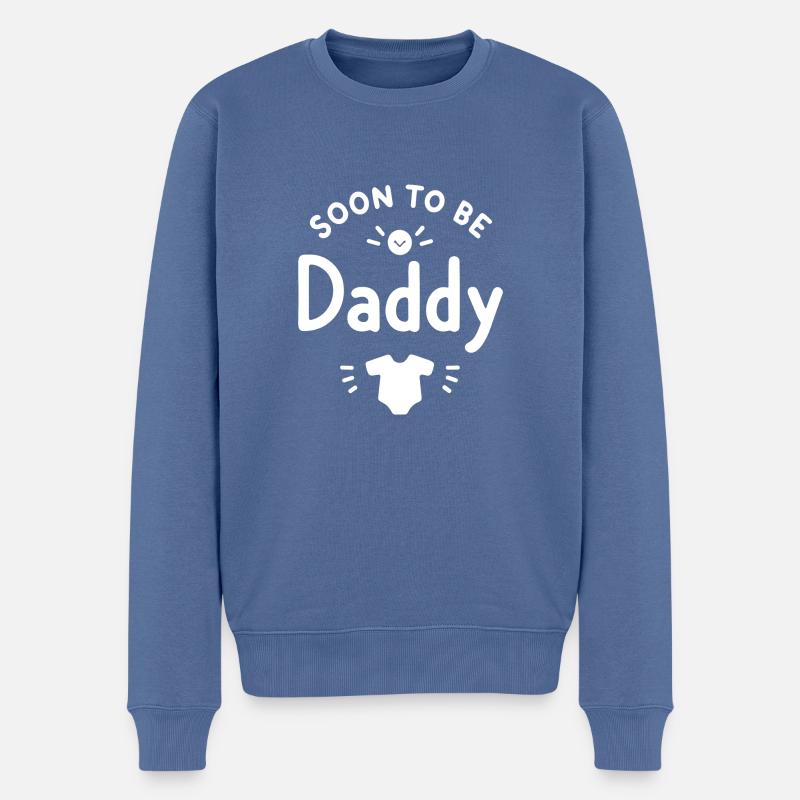 Bald Papa - Männer Premium Bio Pullover - Taubenblau