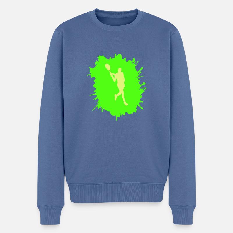 tennis klecks - Männer Premium Bio Pullover - Taubenblau