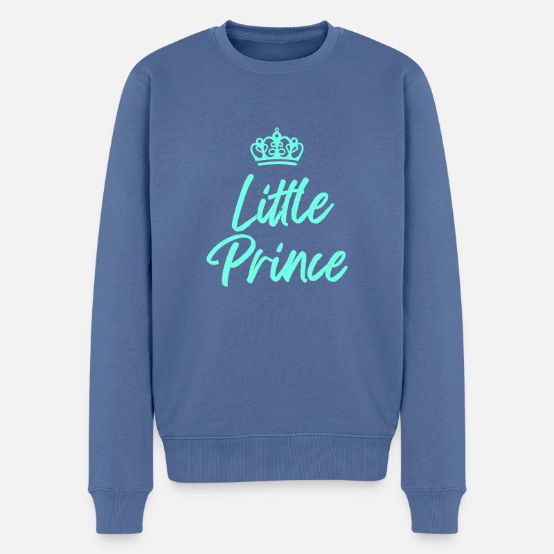 Prinz Junge - Männer Premium Bio Pullover - Taubenblau