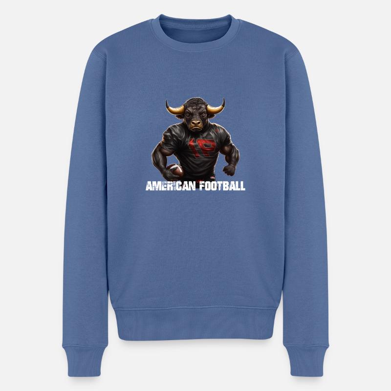 Stier American Football - Männer Premium Bio Pullover - Taubenblau