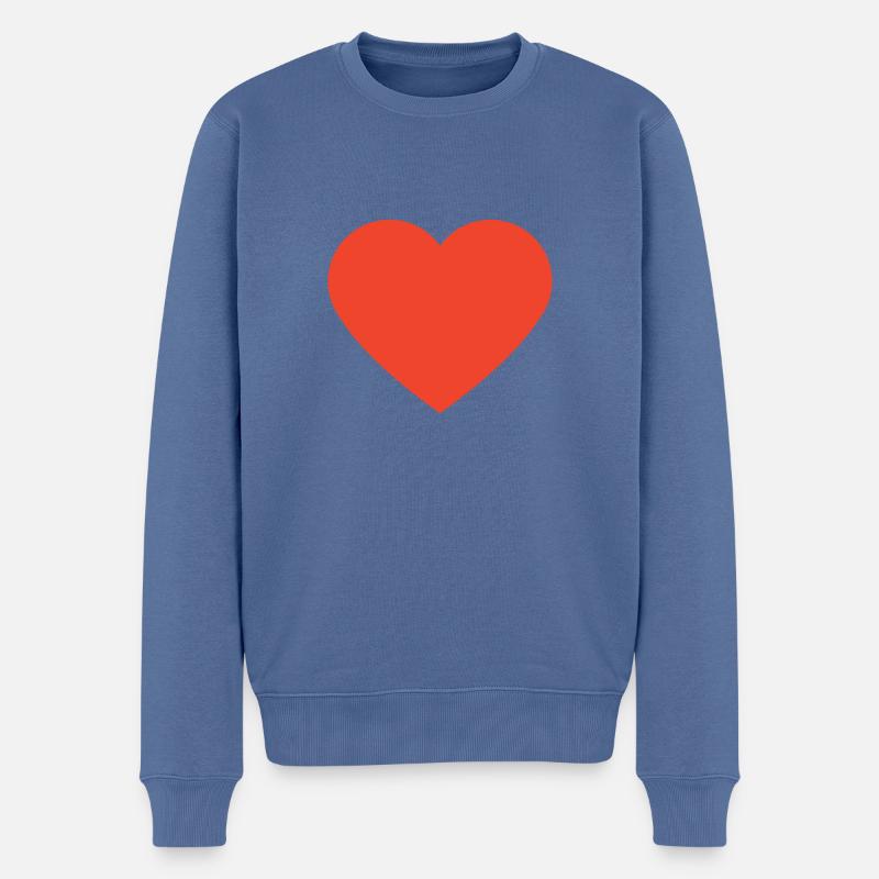 Polar - heart - Männer Premium Bio Pullover - Taubenblau