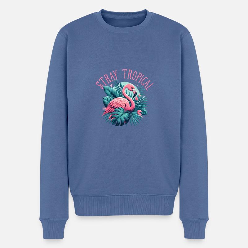 Stray Tropical - Männer Premium Bio Pullover - Taubenblau