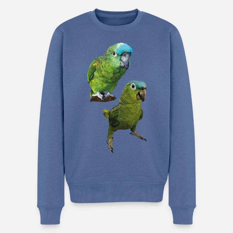 Perroquets d’Amazone - Pull Premium bio Homme - bleu pigeon