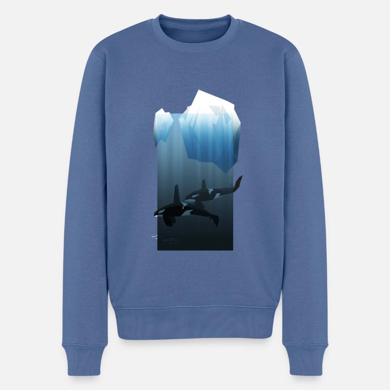 Schwertwal - Männer Premium Bio Pullover - Taubenblau