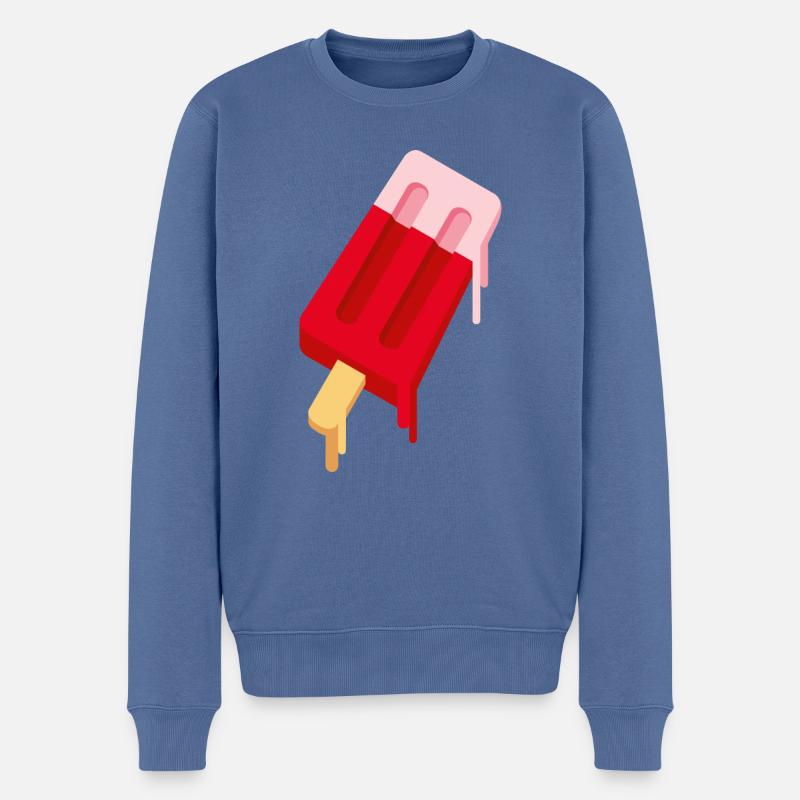 SLURP COLLECTION: EIS AM STIL – ROSA ROT - Männer Premium Bio Pullover - Taubenblau