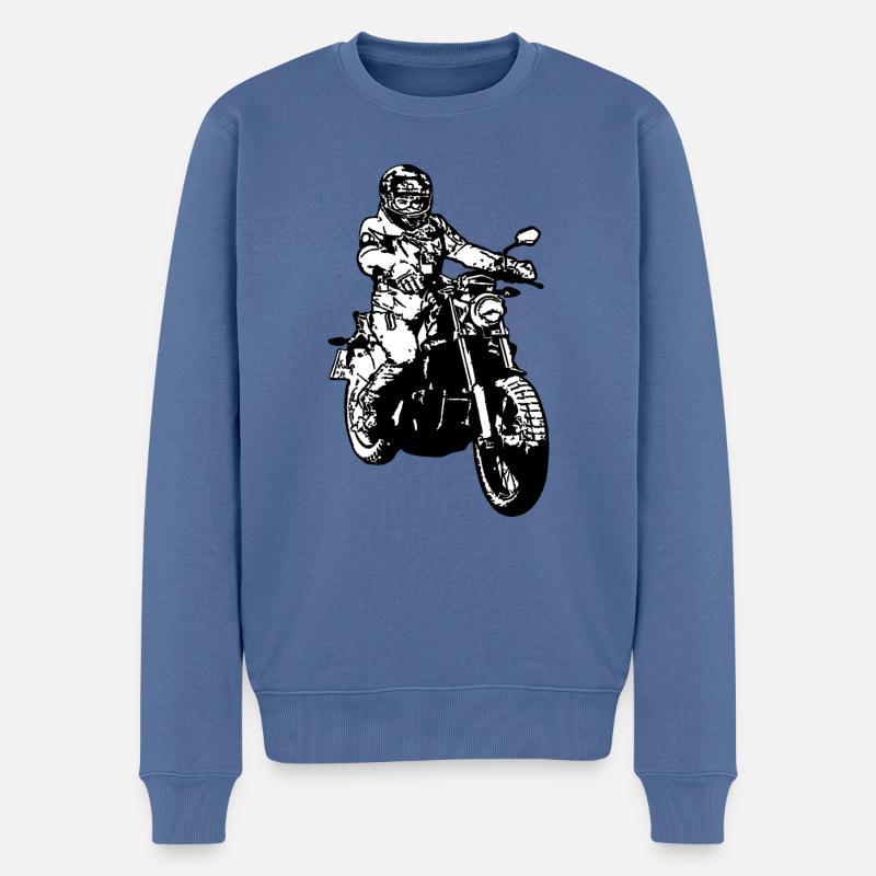 biker - Männer Premium Bio Pullover - Taubenblau