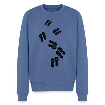 Icône Tongs - Pull Premium bio Homme - bleu pigeon - Devant - Nico (187cm)