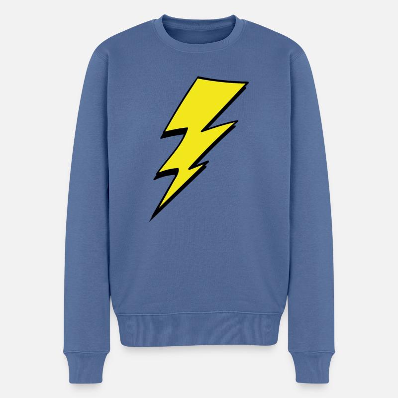Blitz - Männer Premium Bio Pullover - Taubenblau