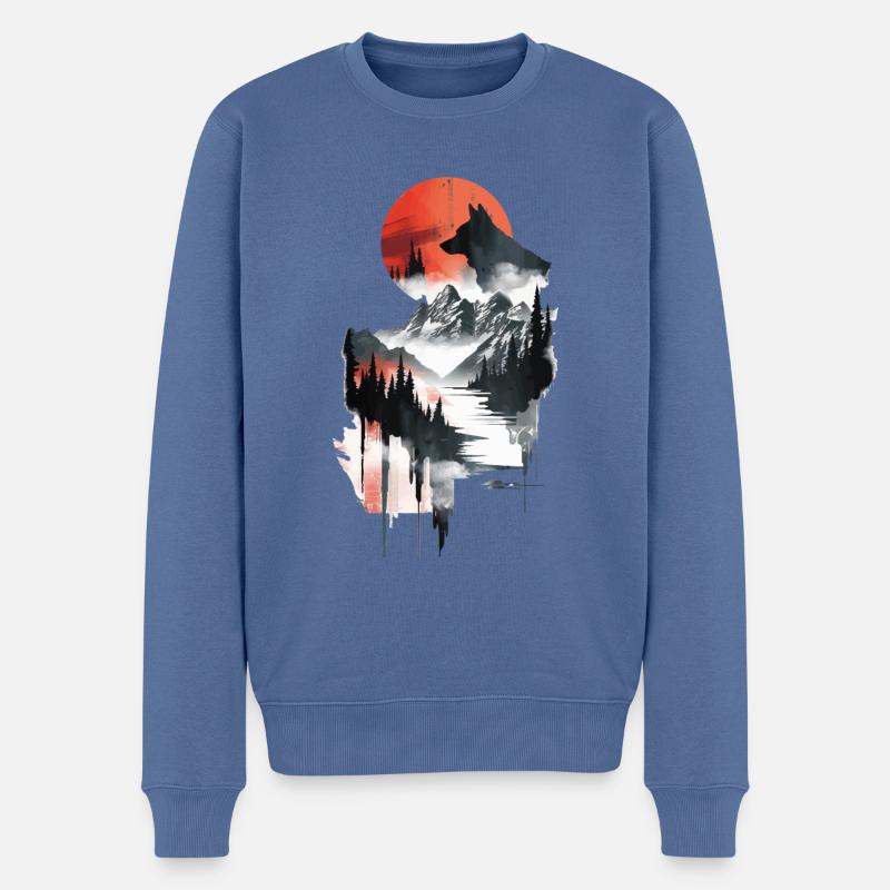 Husky - Männer Premium Bio Pullover - Taubenblau