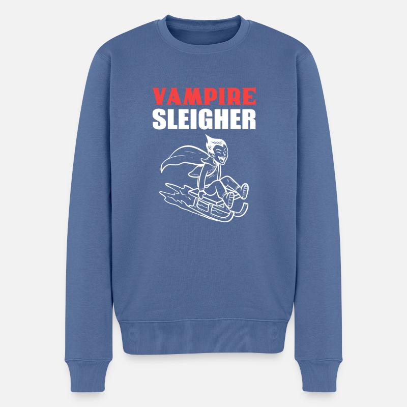Vampirschlägerei Partygänger Geschenk - Männer Premium Bio Pullover - Taubenblau