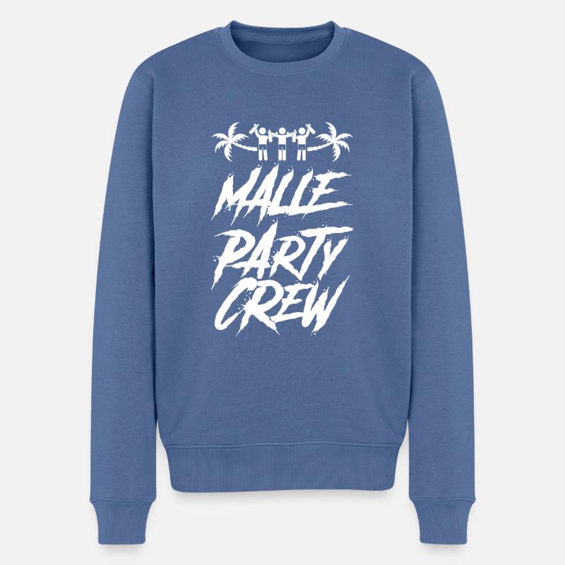 Malle Party Crew Urlaub - Männer Premium Bio Pullover - Taubenblau