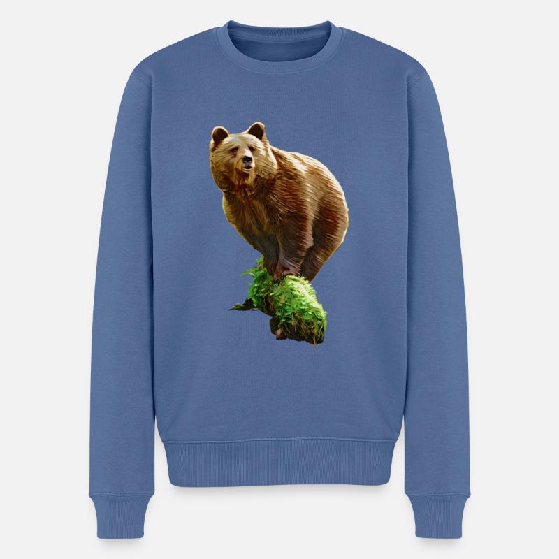 JURKA im Fluss - Männer Premium Bio Pullover - Taubenblau