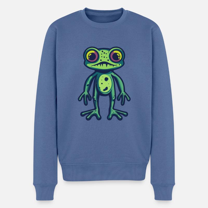 Grenouille Halloween Animal - Pull Premium bio Homme - bleu pigeon