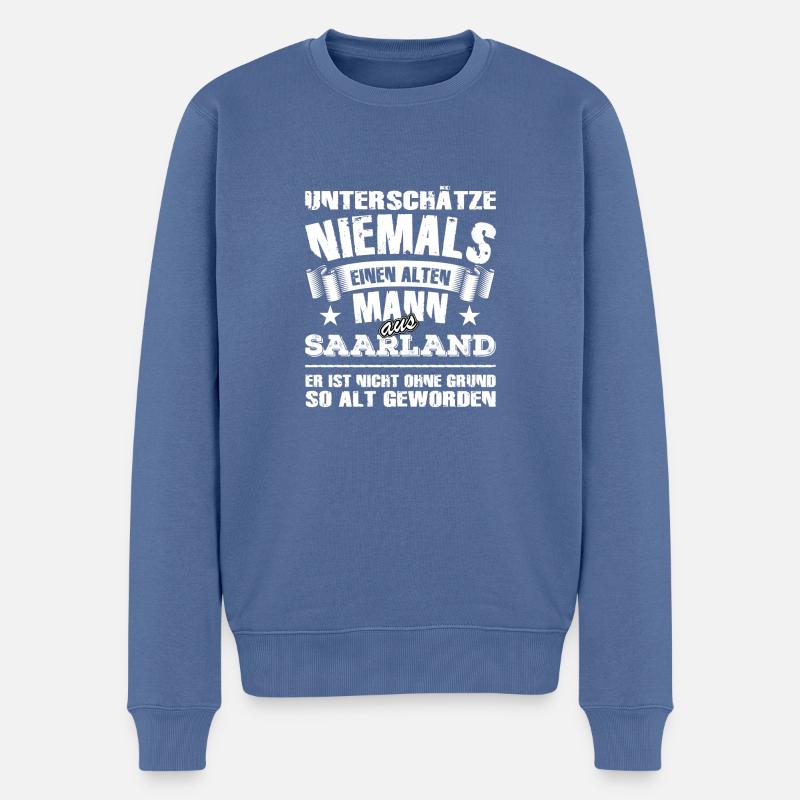 Saarland - Männer Premium Bio Pullover - Taubenblau