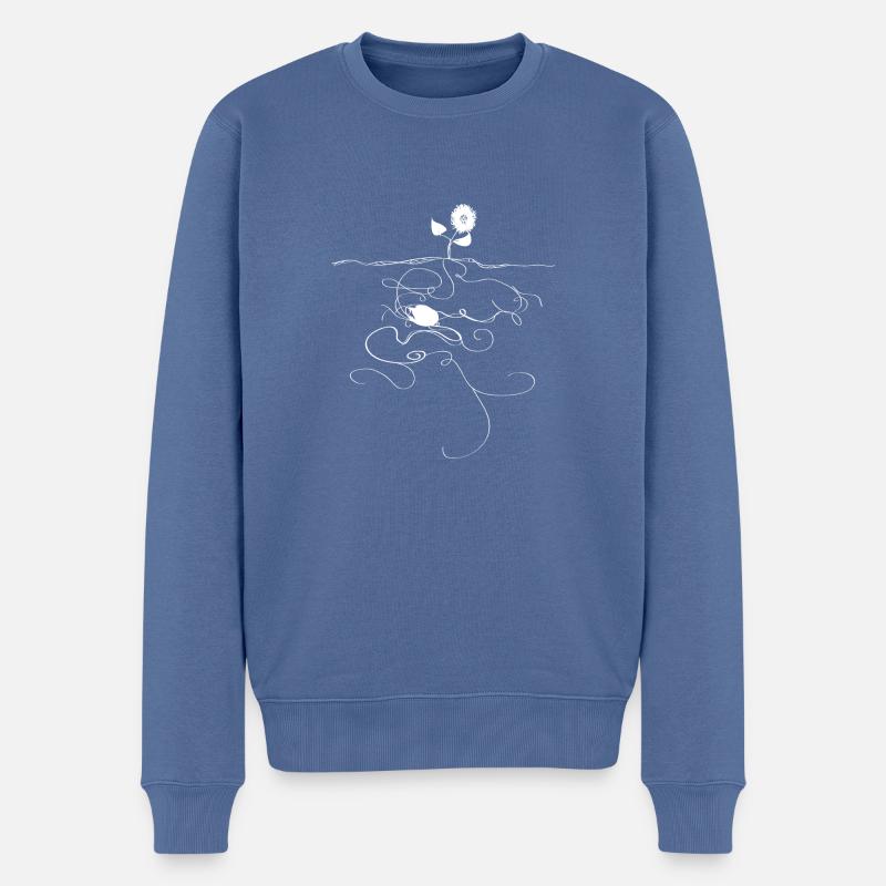 nature - Pull Premium bio Homme - bleu pigeon