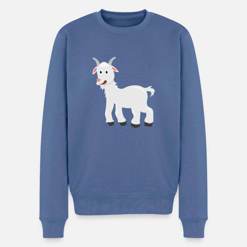 Chèvre - Pull Premium bio Homme - bleu pigeon