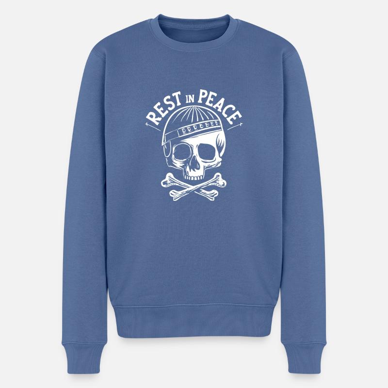 ZERREIßEN - Männer Premium Bio Pullover - Taubenblau
