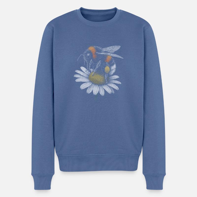 Bourdon - Pull Premium bio Homme - bleu pigeon
