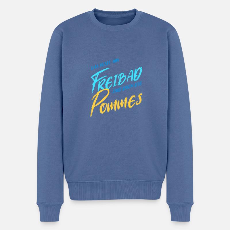 das Beste am Freibad - Männer Premium Bio Pullover - Taubenblau