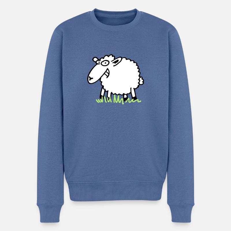 grinseschaf - Pull Premium bio Homme - bleu pigeon