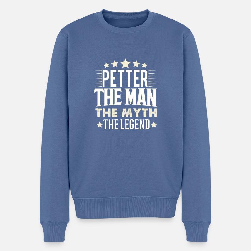 Petter - Pull Premium bio Homme - bleu pigeon