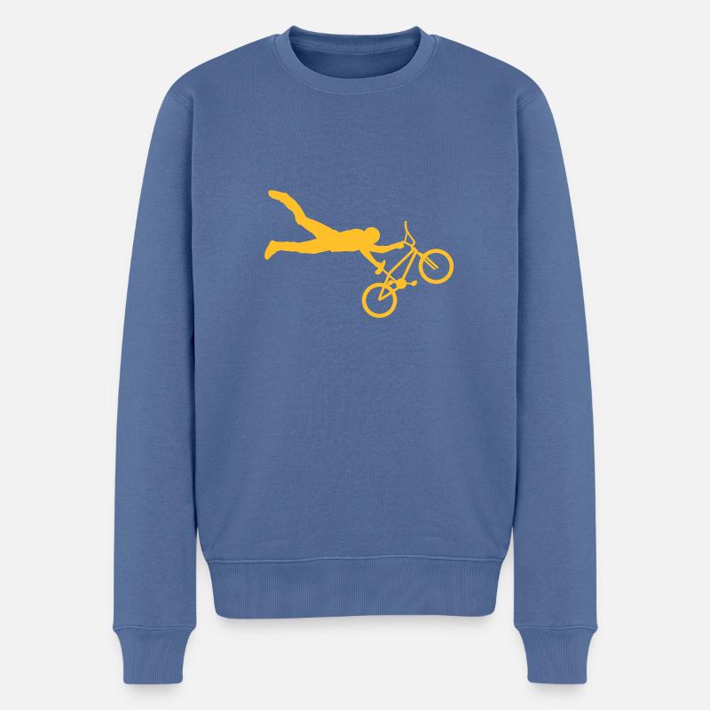 bmx racer - bmx fahrer - Männer Premium Bio Pullover - Taubenblau